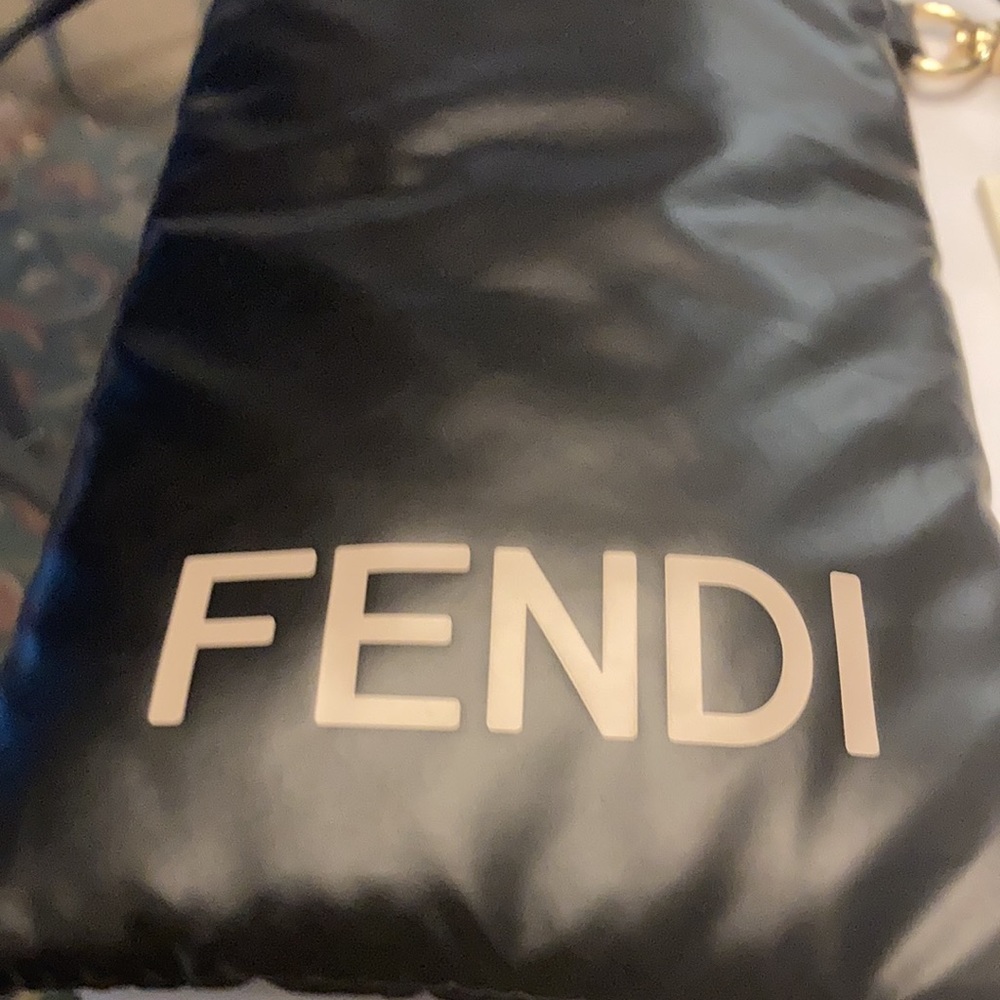 Fendi Women's Gold Frame Sunglasses with Dark Blue Lenses - Picture 12 of 16